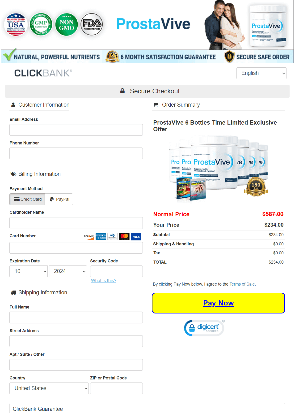 Prostavive-checkout-page